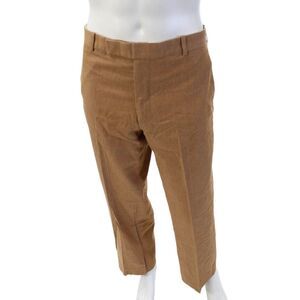 Marc Jacobs Womens Cotton Pleated Straight Leg Pants Brown Size 34